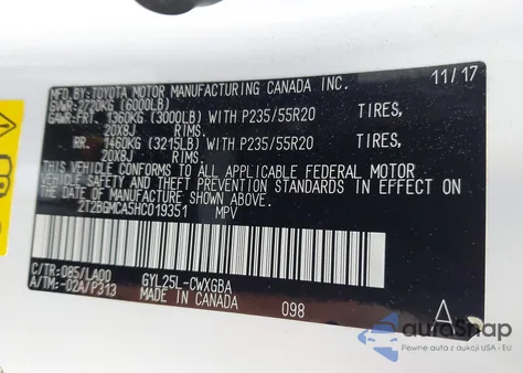 2017 Lexus Rx 450H z USA, uszkodzony, nr VIN 2T2BGMCA5HC019351